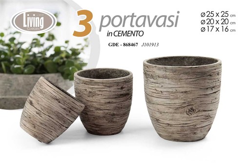 Set portavasi vasi cemento - 3,