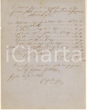 1866 GRAGLIA (BI) Biancheria di corredo a Caterina LOSA - Quietanza