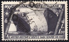 ITALIA REGNO 1932 -335-  Usato 1 lira Decennale Marcia su Roma  #K3U