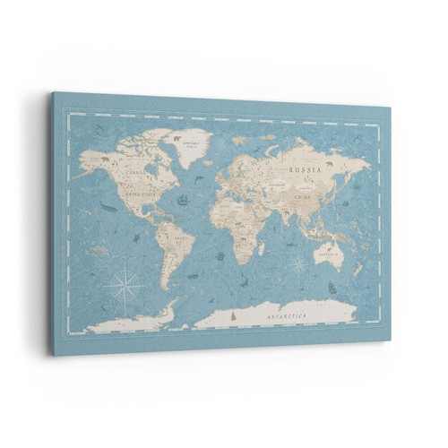 Quadro tela 120x80cm mappa - su,