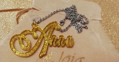 Collana acciaio ciondolo nome - collana,