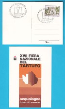 CARTOLINA FIERA NAZIONALE TARTUFO ACQUALAGNA 1982  ITALIA  ANNULLO 1 FRANCOBOLLO