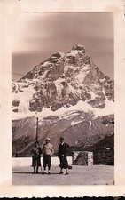 VERA FOTO ALPINISTI ALPINI TURISTI " AI PIEDI DEL CERVINO " 1940  