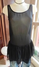 Abito sottoveste trasparente con gonna in tulle goth steampunk Sheer slip dress