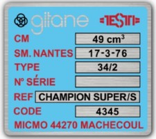 Autocollant Gitane Testi