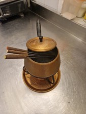 SET COMPLETO FONDUTA BOURGUIGNONNE + FORCHETTE (RAME VINTAGE)