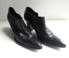 Stivaletti Donna DEI MILLE Pelle Nera TG 37 Tacco 7cm Made Italy Vintage Anni 90