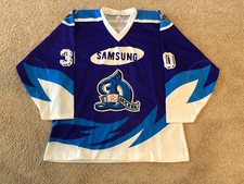 Maglia hockey Russian Dynamo Moscow Lutch Semionov # 30, taglia XL, dagli anni '90