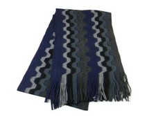 Sciarpa blu grigia nera uomo