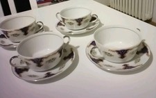 Set 4 tazze brodo + piattino