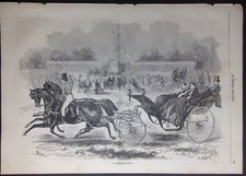 Stampa antica Moda Parigi Calesse Carrozza Xilografia 1857