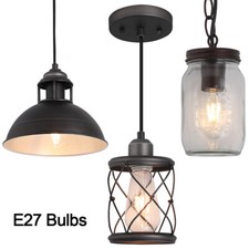 Lampadario Industriale a Sospensione a Soffitto in Vetro Lampada Vintage Retrò