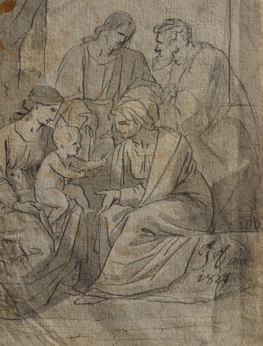 Sacra famiglia 1827 circa - famiglia,,