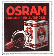 PUBBLICITA' 1925 OSRAM NITRA LAMPADA AUTO D'EPOCA LUCI ILLUMINAZIONE LAMPADINA