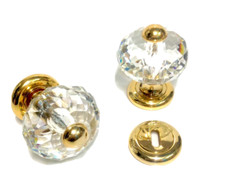 POMOLO PER PORTA PORTONE CRISTALLO SWAROVSKY d.mm.80 ORO GOLD GIREVOLE O FISSO 