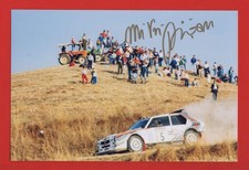 PHOTO cm13x19 signed by Miki Biasion LANCIA DELTA MARTINI S4 #5 SANREMO 1986 3rd