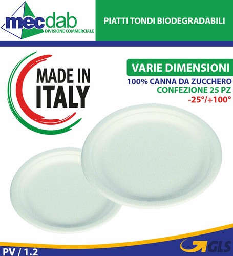 Piatti biodegradabili tondi - piatti,