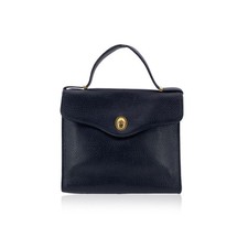 Autentica borsa a mano Christian Dior vintage in pelle nera