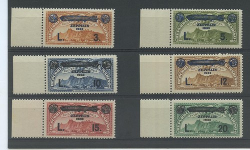 San marino 1933 zeppelin - 1933, 6v