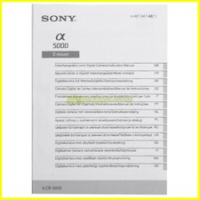 Manuale per fotocamere Sony Alpha A5000 Libretto istruzioni Italiano EN FR DE ES