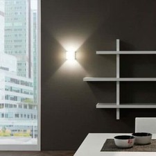Lampada da Parete Applique Linea Light Gluèd S in Vetro Bianco Cubo 11 cm Design