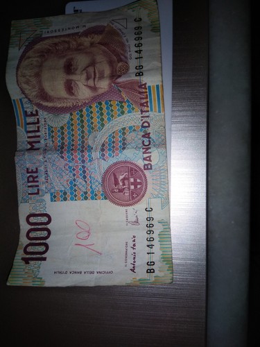 Banconota antica 1000 lire - antica,