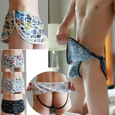 Tronchetti sportivi uomo pantaloncini spacco laterale marsupio integrato jock camicia perizoma intimo