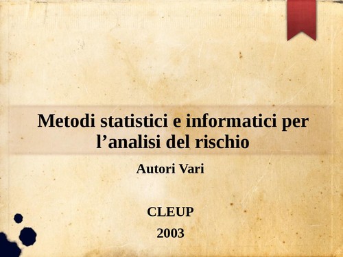 Metodi statistici - , e