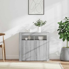 Credenza con Luci LED Grigio Sonoma 80x35x75 cm