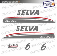 Adesivi motore marino fuoribordo selva sea bass 6 cv gommone barca stickers