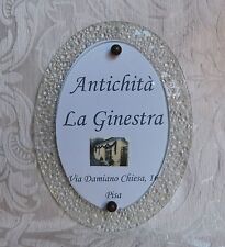 Cornice portafoto da parete vintage in vetro italiano, anni '50