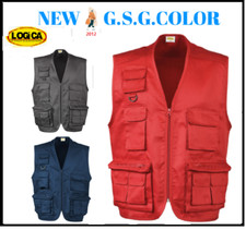GILET UOMO  ESTIVO DA LAVORO SMANICATO CON TASCHE POLYCOTONE