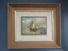 SUPERBO ANTICO QUADRO DIPINTO OLIO NAVE VELIERO MARE BARCA VELA FIRMATO 800 ? 90