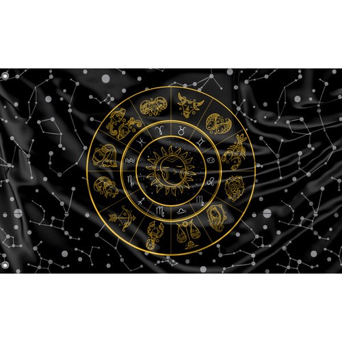 Zodiac signs flag unique - signs,