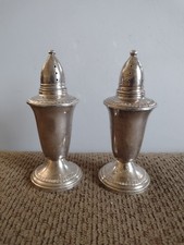 Shaker sale e pepe pesato vintage corona argento sterling - 187,2 g per set