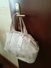 Borsa grande a mano ORCIANI in pelle bianca effetto invecchiato doppi manici 