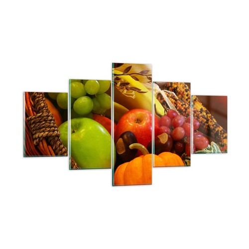 Quadro vetro 125x70cm cesto - su,