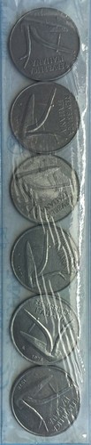 Sei monete lire - da, 10