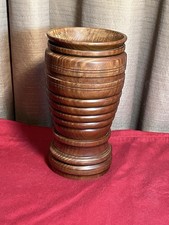Vaso tornito legno marrone - vaso,