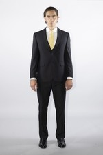 Abito uomo 3 pezzi sartoriale 2 bottoni nero drop 4