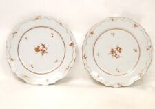 Paio Piatti Porcellana Compagnia Indie Fiori Doratura XVIII Sec