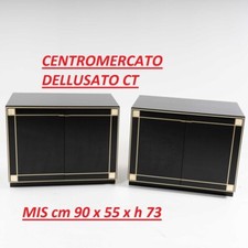 pierre cardin coppia credenze lacca nera ottone 1980