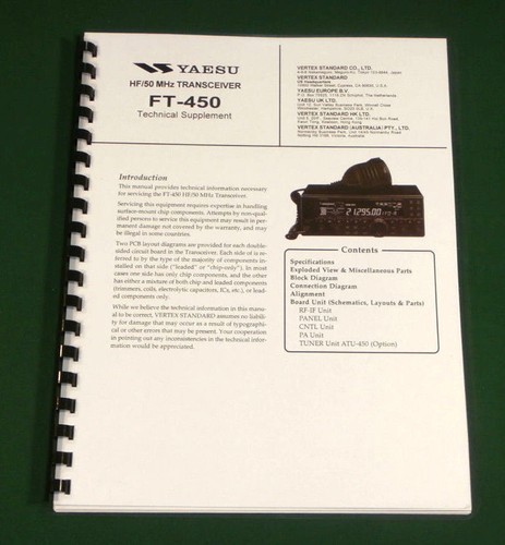 Manuale tecnico yaesu 450 - manuale, ft-450