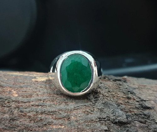 Anello uomo con - da, smeraldo