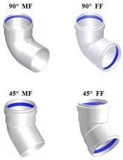 Curva 45° alluminio bianco