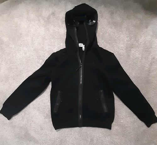 Felpa con cappuccio zip - , nera