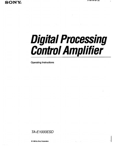 Sony e1000esd amplificatore - ta-e1000esd,