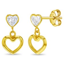 14k Oro Giallo Zirconia Cubica