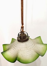 LAMPADARIO LAMPADA A SOSPENSIONE IN VETRO  - ANNI '20 - ORIGINALE