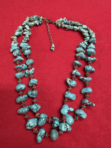 Collana pepita turchese blu